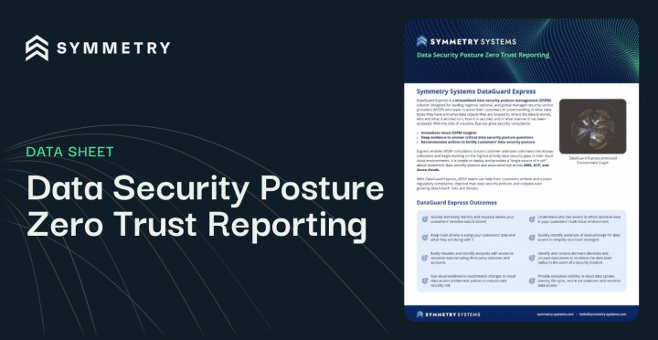 Data Security Posture Zero Trust Reporting - Symmetry Systems
