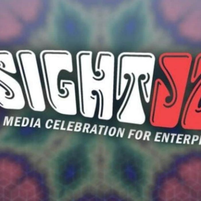 Insight Jam in psychedelic font and tie-dye in the background