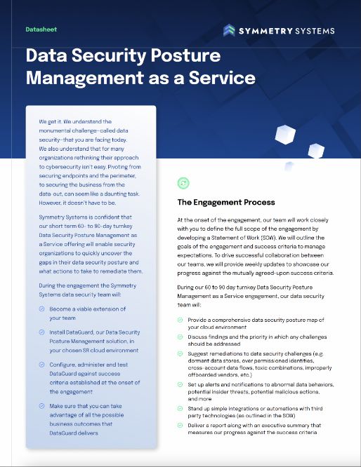 Symmetry Systems Resources Data Security Posture Management as a Service Datasheet