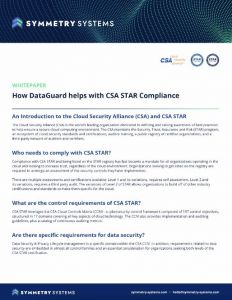 Symmetry Systems Resources How DataGuard helps with CSA STAR Compliance