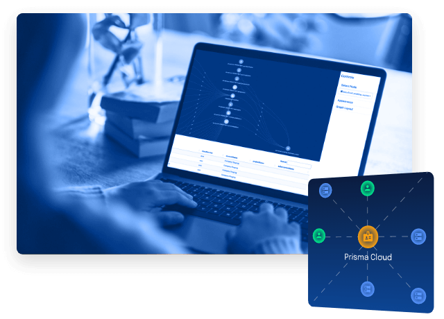 Person using symmetry systems platform a laptop