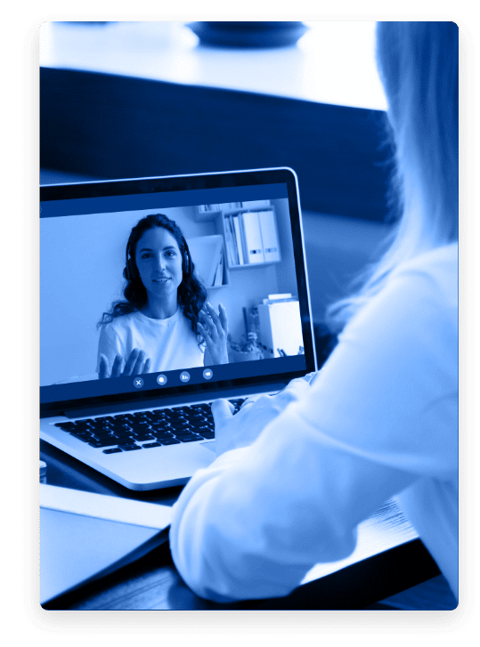 Two women on a video call