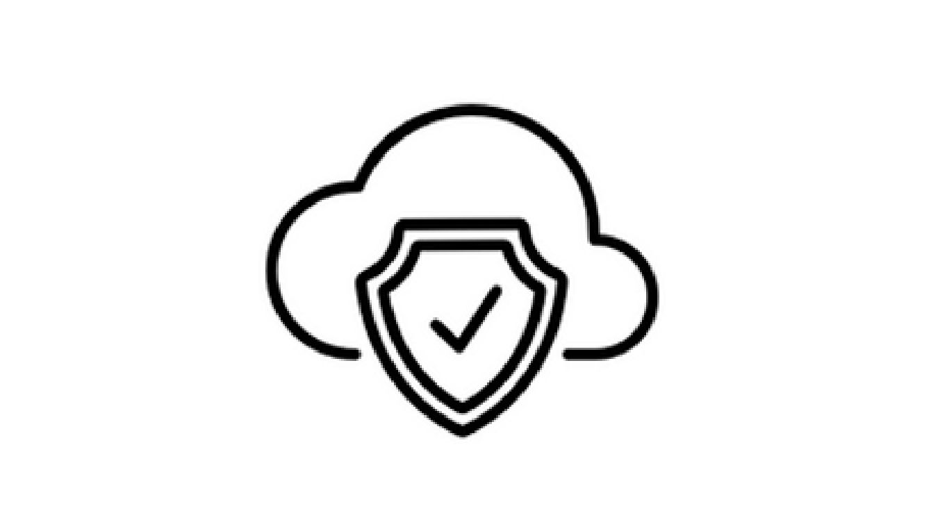 Shield icon with checkmark inside and a cloud outline behind it