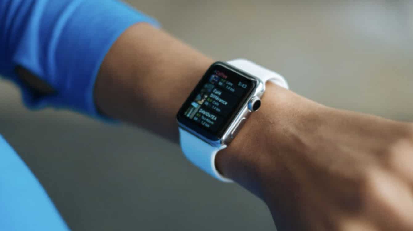 Man's arm wearing a smart watch