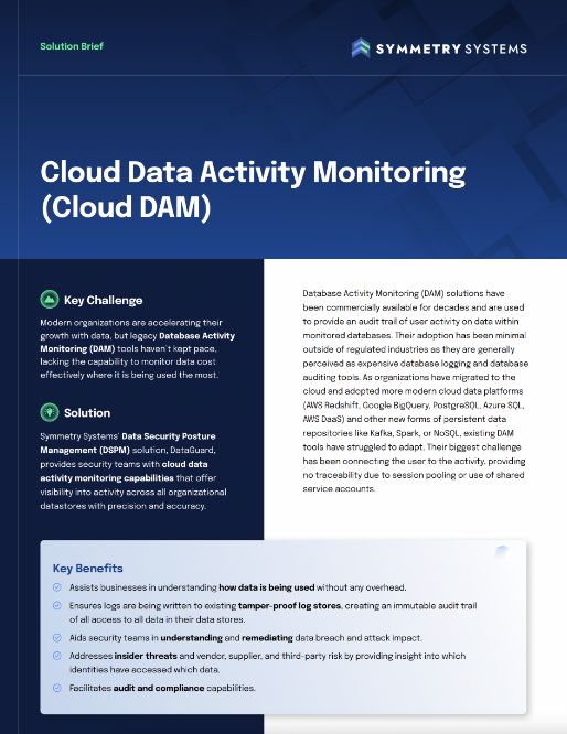 Symmetry Systems Resources Cloud Data Activity Monitoring (Cloud DAM)