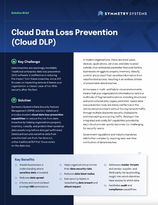 Symmetry Systems Resources Cloud Data Loss Prevention (Cloud DLP)