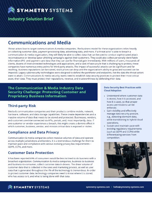 Symmetry Systems Resources Communications and Media Industry Solution Brief