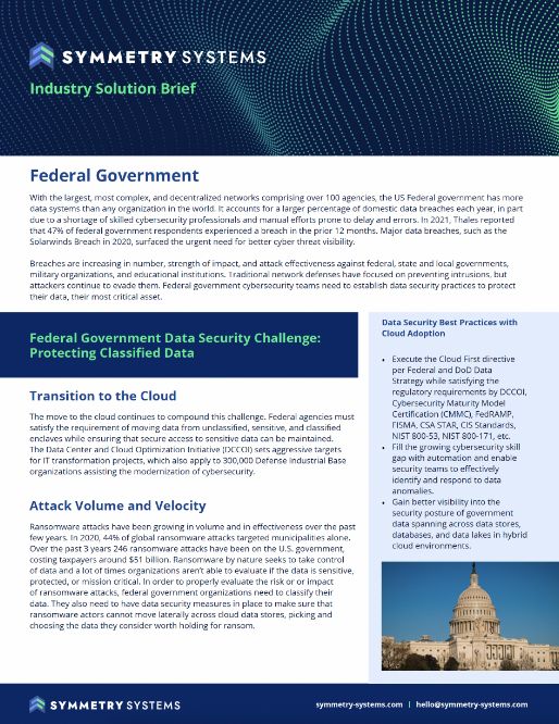 Symmetry Systems Resources Federal Government