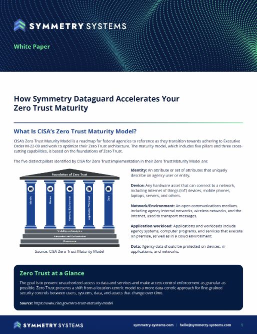 Symmetry Systems Resources How Symmetry Dataguard Accelerates Your Zero Trust Maturity