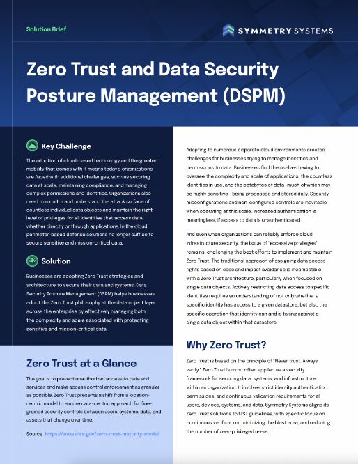 Symmetry Systems Resources Zero Trust and Data Security Posture Management (DSPM)