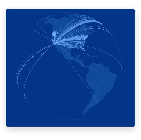 Globe with multiple data points